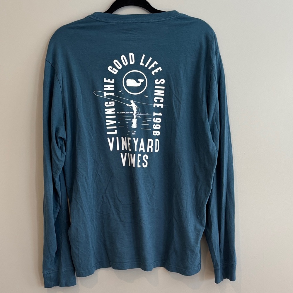 Vineyard Vines Men's Teal Long Sleeve Tee